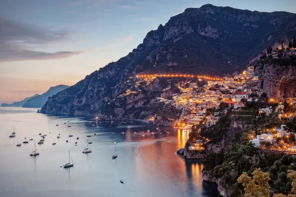 stock-photo-positano-lit-by-street-lights